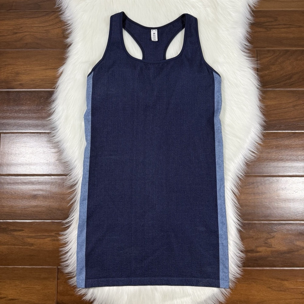 The Upside Women's Size Medium Japanese Blue Seamless Rib‎ Raf Dress